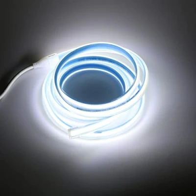 Immagine di pcning COB LED Strisce 1M 220V Impermeabile Strip con Interruttore 15W, IP67 Super Luminous Striscia 6000K 220 Volt Spina Europea (Bianco Freddo, 1)