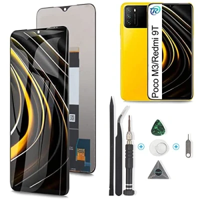 Immagine di RongZy Schermo LCD per Xiaomi Poco M3 M2010J19CG / Redmi 9T M2010J19SG Display Touch Screen Digitizer Parti di Ricambio Riparazione con Strumenti(Nero)