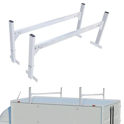 Immagine di VEVOR Portascala Tetto per Furgone, con 2 Barre in Lega di Alluminio, Portapacchi Furgone 400 LBS, Lunghezza Regolabile 51,2&quot; a 81,1&quot;, Cargo, Rimorchio