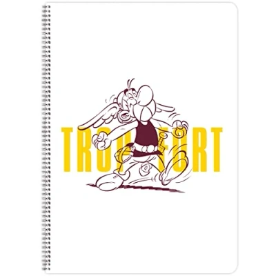 Immagine di Clairefontaine 813058C Quaderno a spirale Asterix A4 21x29,7 cm 148 Pagine rigate con margini Carta Bianca 90g 1 design et Obelix, Consegna Casuale