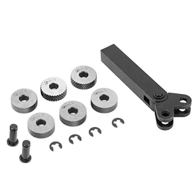 Immagine di Godronatore, 7 pezzi 0,5/1/2mm zigrinatura in acciaio Utensile per diagonale a doppia ruota Set di lineare con 1 sostituire la zigrinata danneggia