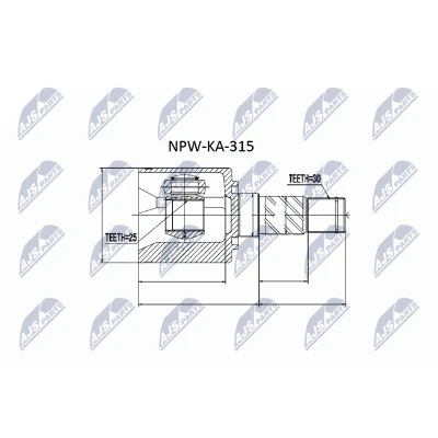 Immagine di NTY NPW KA 315 Kit Giunto Omocinetico cambio automatico a 4 marce, 5 marce sul lato del KIA: SORENTO 1