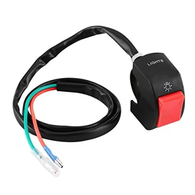 Immagine di Keenso Commutatore Manubrio Moto Universale 7 / 8inch Mount LED Interruttore on/off Faro con Pulsante(Rosso)