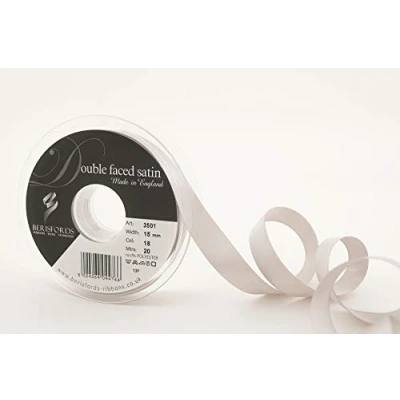 Immagine di Berisfords 3501 Nastro di Raso Double Face, Poliestere, Grigio Argento, 15 mm, 20 unità