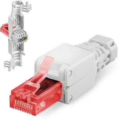 Immagine di Goobay 44738 Connettore di Rete RJ45 Senza Attrezzi CAT 6 UTP Non Schermato, Lunghezza 52mm, Larghezza 15mm, Altezza 15mm