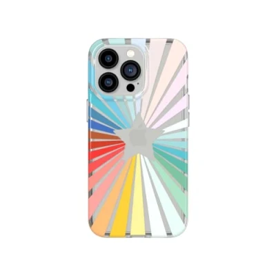 Immagine di tech21 T21 9352 Evo Art Rainbow Sunburst per iPhone 13 Pro Custodia protettiva con opere d&#039;arte esclusive e protezione multi goccia da 3,7 m, stampa arcobaleno