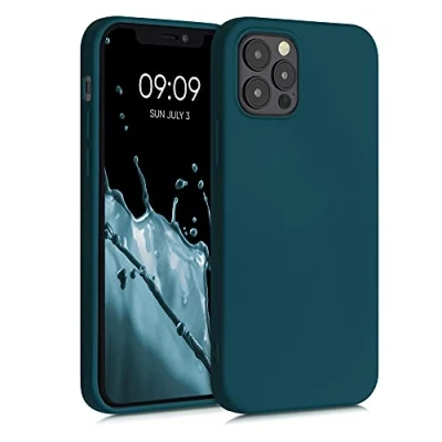 Immagine di kwmobile Custodia Compatibile con Apple iPhone 12 / Pro Cover Back Case per Smartphone in Silicone TPU Protezione Gommata petrolio matt