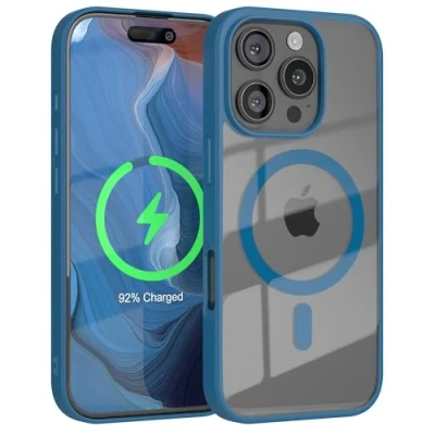 Immagine di EAZY CASE MagSafe custodia in TPU compatibile con iPhone 16 Pro, Qi Charging, silicone protezione per fotocamera, sottile, silicone, cover posteriore,