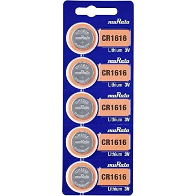 Immagine di MURATA 248407 CR1616 BEABAE Batteria a bottone CR 1616 al litio 60 mAh, 3 V, 5 pezzi