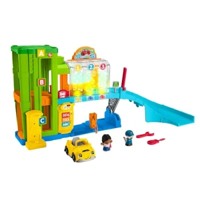 Immagine di Fisher Price Little People Autolavaggio, playset interattivo con rampa per Le Auto, luci e Musica, contenuti Smart Stages, Versione multilingua, Giocattolo Bambini, 1 5 Anni, HYH57