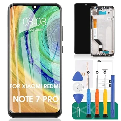 Immagine di Per Xiaomi Redmi Note 7 Display LCD Pro Sostituzione Dello Schermo M1901F7G M1901F7H M1901F7I M1901F7S Touch Digitizer Kit di Riparazione (Nero, Con Telaio)