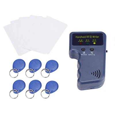 Immagine di Scrittore Lettore RFID, 125KHz 5W di carte chiave portatile palmare Duplicatore Copiatrice ID card Reader Writer Programmatore con 6 portachiavi/6