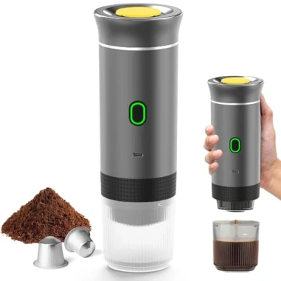 Immagine di Macchina da Caffè Multi Capsules, 3 In 1 Caffettiere Expresso, 4 6 Minuti Di Auto Riscaldamento, Piccole Capsule, Grandi Macinato, Portatile Per Ufficio, Casa, (Grigio)