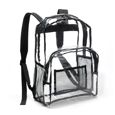 Immagine di Amazon Basics Zaino per la scuola Trasparente, Trasparente