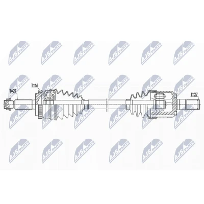 Immagine di NTY NPW HY 621 Albero motore / Semiasse Assale anteriore Sx 653mm Trasmissione automatica