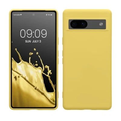 Immagine di kwmobile Custodia Compatibile con Google Pixel 7a Cover Back Case per Smartphone in Silicone TPU Protezione Gommata giallo radiante