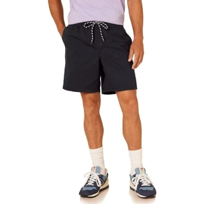 Immagine di Amazon Essentials Bermuda con Coulisse e Cucitura Interna da 20,32 cm dalla vestibilità Comoda (Disponibili in Taglie Forti) Uomo, Nero, XXL