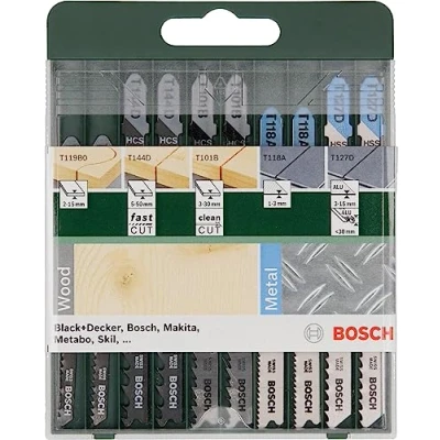 Immagine di Bosch Set da 10 Pezzi di lame per seghetto alternativo Wood and Metal, legno e metallo, accessorio con codolo a T