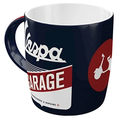 Immagine di Nostalgic Art Tazza da caffè retrò, Vespa Garage Idea regalo per amanti degli scooter, Design vintage, 330 ml, in ceramica