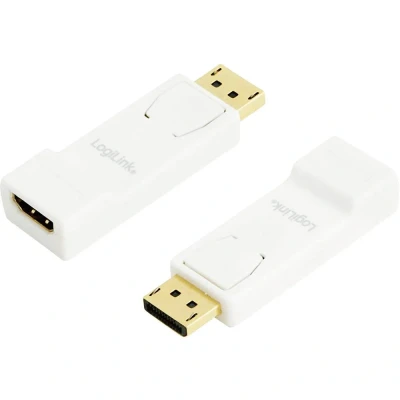 Immagine di LogiLink CV0057 DisplayPort / HDMI Adattatore [1x Spina 1x Presa HDMI] Bianco contatti connettore dorati