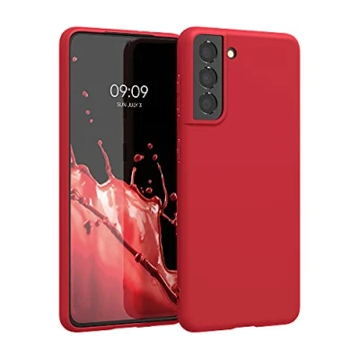Immagine di kwmobile Custodia Compatibile con Samsung Galaxy S21 Cover Back Case per Smartphone in Silicone TPU Protezione Gommata rosso classico