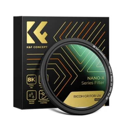 Immagine di K&amp;F Concept Filtro Protettivo UV per Ricoh GR IIIx HDF GR3X III GR3 e II GR2, Ultra Sottile Rivestito a 28 Strati con Custodia