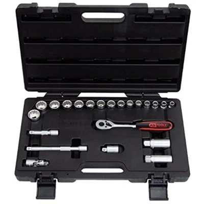 Immagine di KS Tools, Chiave a bussola + esagonale, 3/8 Set di bussole 22 pezzi. (10 mm, 9 15 14 21 18 17 23 11 13 24 19 8 16 20 12 mm)