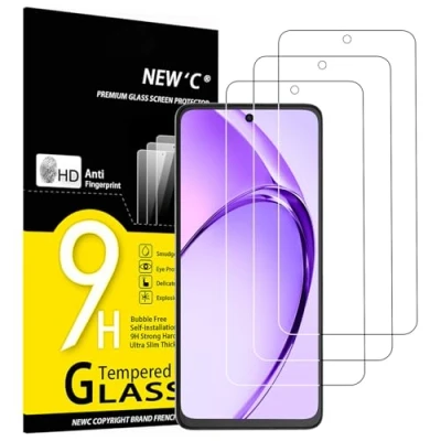 Immagine di NEW&#039;C 3 Pezzi, Vetro Temperato per OPPO A40 (CPH2669), Pellicola Prottetiva Anti Graffio, Impronte, Senza Bolle, Durezza 9H, 0,33mm Ultra Trasparente, Resistente