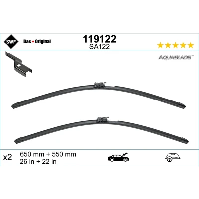 Immagine di Spazzola tergi Swf 119122 anteriore Spazzole flat blade non riscaldato