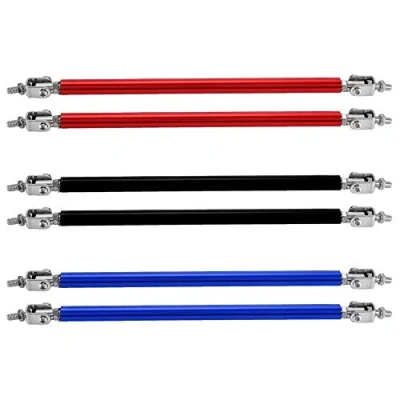 Immagine di Barre di supporto per labbro Splitter anteriore 1 paio Regolabile da 20 cm Barra paraurti auto puntone labbra Diffusore Asta (Nero)