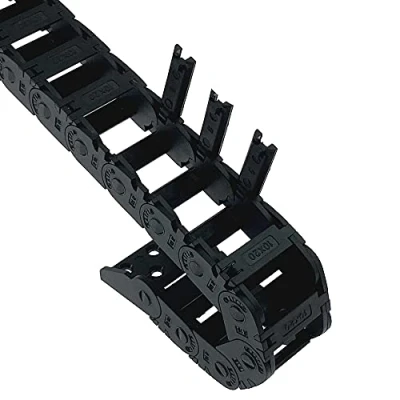 Immagine di Veekaft Catena di traino, aperta, dimensioni interne 10 mm x 20 mm, lunghezza 1000 in nylon rinforzato nero, con connettori finali, adatta per stampanti 3D e macchine CNC (R28, 20)