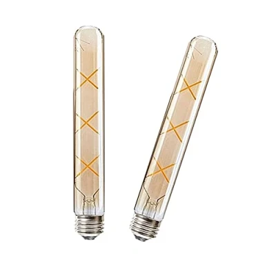 Immagine di ZYUJIA E27 T30 225mm LED Edison Lampadine a Filamento 6W (Equivalente una Lampadina Alogena da 50W) 500LM Bianco Caldo 2700K Non Dimmerabile Lampada Retrò in Vetro Ambrato,2 Confezioni