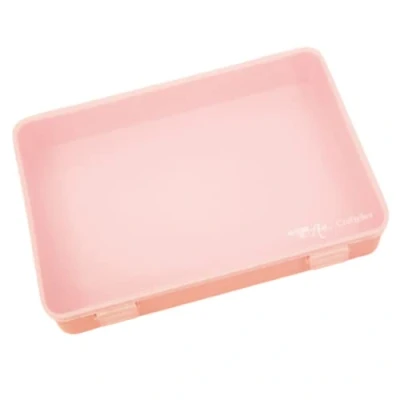 Immagine di Craftelier Scatola organizzativa con coperchio trasparente Impilabile scatole uguali Misure: 26,5 cm x 17,8 4,2 (10,4 pollici 7 1,65 pollici) Rosa pastello