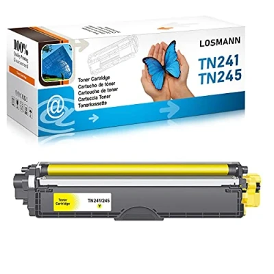 Immagine di LOSMANN Cartuccia di Toner Compatibile per Brother TN241 TN245 MFC 9130CW 9140CDN 9330CDW 9340CDW DCP 9020CDW 9015CDW HL 3140CW 3150CDW 3170CDW 3142CW (1 Giallo)