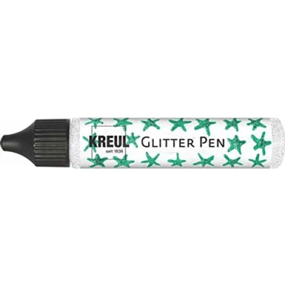 Immagine di Kreul 49846 Glitter Pen, Vernice Effetto in Una Pratica Penna, abbellire, etichettare e Decorare varietà di Materiali, a Base d&#039;Acqua, Colore Silver, 29 ml,