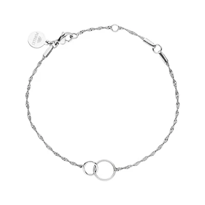 Immagine di Purelei® Kekahi Bracciale da donna impermeabile in acciaio inox con due anelli a incastro, regalo per donne, lunghezza regolabile 15 19 cm, centimeters