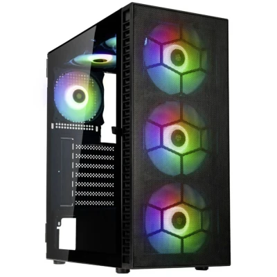 Immagine di Kolink Observatory HF Mesh Midi Tower PC Case Nero 2 ventole pre montate, 4 LED montate