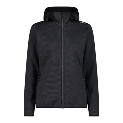 Immagine di CMP Giacca da donna in pile Knit Tech con cappuccio fisso, Antracite Nero, 50