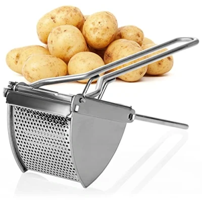 Immagine di COM FOUR® pressa per patate in acciaio inossidabile, lavabile lavastoviglie spaetzle gelato spaghetti schiacciapatate