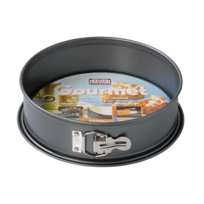 Immagine di ORIGINAL KAISER Gourmet Stampo rotondo con fondo piatto, 24 cm, a prova di perdite, antiaderente, resistente al calore fino 230 C, colore: Grigio