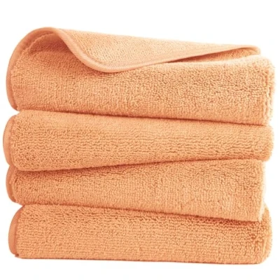 Immagine di POLYTE Asciugamani in microfibra ad asciugatura rapida, senza pelucchi, 40,6 x 76,2 cm, set da 4 (arancione)