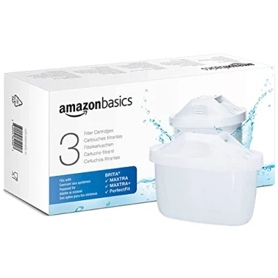 Immagine di Amazon Basics Filtri per acqua, confezione da 3, adatto e compatibile con tutte le caraffe BRITA, incluse PerfectFit Basic