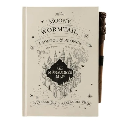 Immagine di Grupo Erik: Quaderno Harry Potter Mappa del Malandrino A5 con Penna Bacchetta e inchiostro invisible, Segnalibro, Tasca espandibile, 192 pagine 100 g/m², Gadget