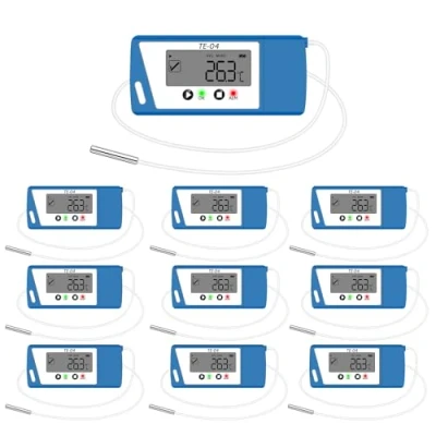 Immagine di ThermElc Data Logger di temperatura, registratore temperatura con sensore esterno, PDF &amp; EXCEL Report, USB Big Screen, Allarme LED, 35000 letture, impermeabile, calibrato per refrigo