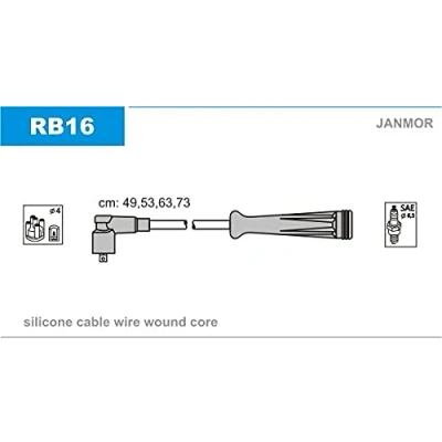 Immagine di JANMOR RB16 Kit Cavi Accensione RENAULT: CLIO 1, Kangoo I, TWINGO 1 Kasten