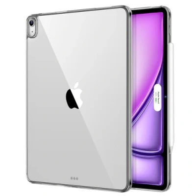 Immagine di ESR Cover per iPad Air 13 Pollici 2024, Custodia Sottile e Leggera, Protezione da Urti Cadute, Resistente all&#039;ingiallimento, Retro Rigido, Supporta Pencil PRO/USB C, Serie Classic, Nero Trasparente