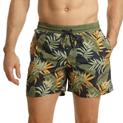 Immagine di Ript Performance Uomo Essentials Pantaloncini da bagno a rapida asciugatura con protezione solare UV 50, Stampa giungla blu/verde, M