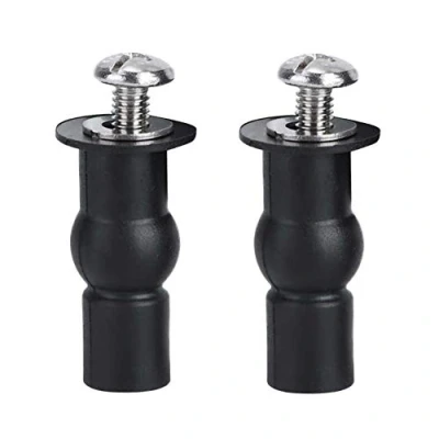 Immagine di Fissaggi WC Sedile, 2 Pcs Cerniere Copriwater Fori Ciechi Espansione Gomma Viti Noce Rondella per Fissare Tavoletta WC(nero)