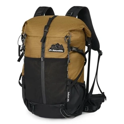 Immagine di Naturehike Zaino da trekking impermeabile resistente ai graffi e all&#039;usura traspirante ideale per campeggio escursioni viaggi all&#039;aperto con scomparto sacca idrica 25L in Marrone