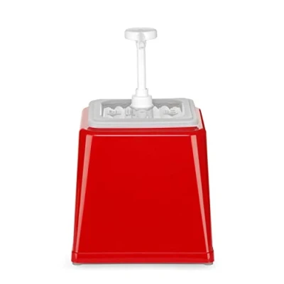 Immagine di HENDI Dosatore per salse con pompa, distributore di condimenti, dispenser riutilizzabile, senza BPA, capacità: 2,5 L, dosaggio: 20 ml, 230x210x(H)327mm, rosso, ABS, polipropilene